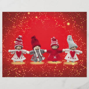 Kerstdecoraties op een rode achtergrond flyer