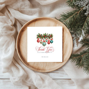 Kerstdecoraties Rode Retro Typografie Servet