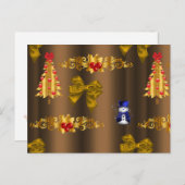 Kerstdecorpties in Bronze Feestdagenkaart (Voorkant / Achterkant)