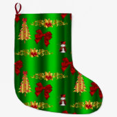 Kerstdecorpties op groen grote kerstsok (Voorkant)