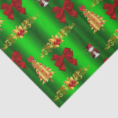 Kerstdecorpties op groen tissuepapier (Detail)