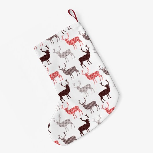 Kerstdeer / rendierdecoratief patroon kleine kerstsok (Achterkant (Hangend))