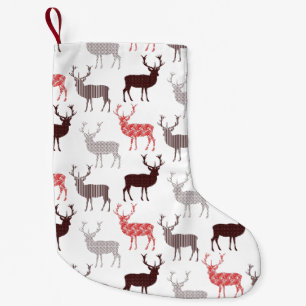 Kerstdeer / rendierdecoratief patroon kleine kerstsok