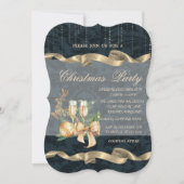 Kerstdeer, Wijnglas, Kerstfeest Kaart (Voorkant)