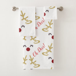 Kerstdeerhanddoekset, Feestdagen Bathroom decor Bad Handdoek