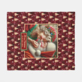 Kerstdeken Gooi  Mr & Mrs Claus Gif Fleece Deken (Voorkant (Horizontaal))