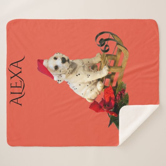 kerstdeken met een aangepaste naam. sherpa deken (Voorkant (horizontaal))