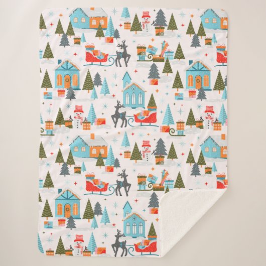 kerstdeken sherpa deken (Voorkant)