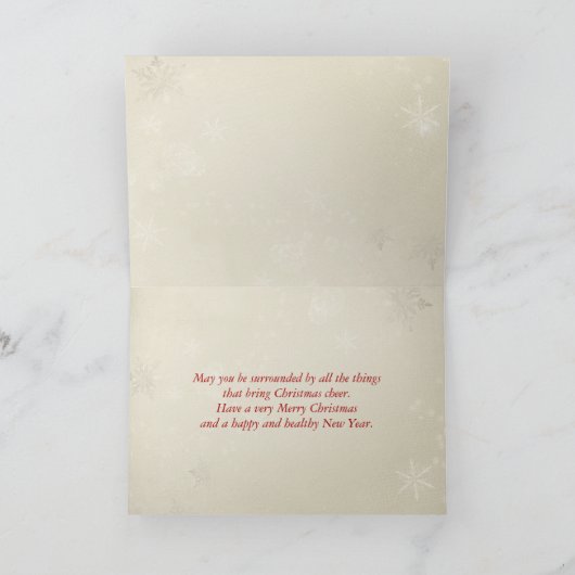 Kerstdengroef met rode lichten en boog kaart (Binnen)