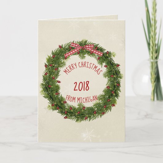 Kerstdengroef met rood licht kaart (Voorkant)