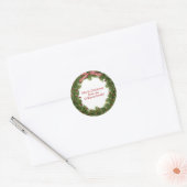 Kerstdengroef met rood licht ronde sticker (Envelop)