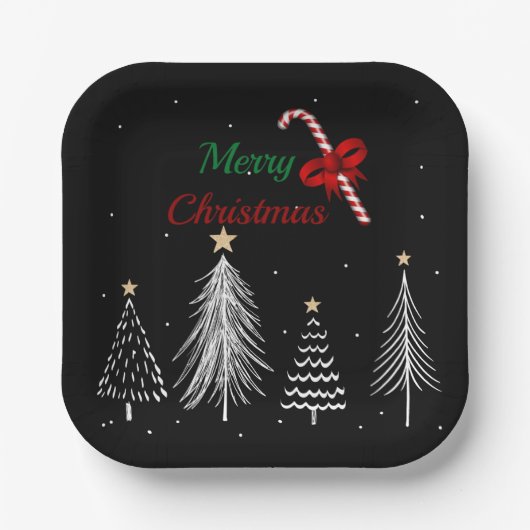 Kerstdennen Papieren Bordje (Voorkant)