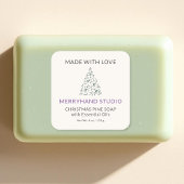 Kerstdennenboom Zeep Label Cream Holiday