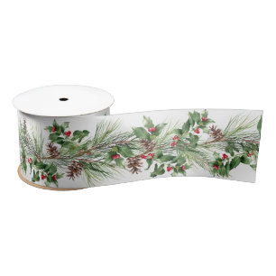 Kerstdennenstengels en Holly Berries Lint