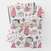 kerstdessels Reeks papierblad 3 Inpakpapier Vel (In situ)