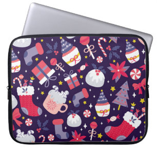 Kerstdesserts, sterrenpatroon. laptop sleeve