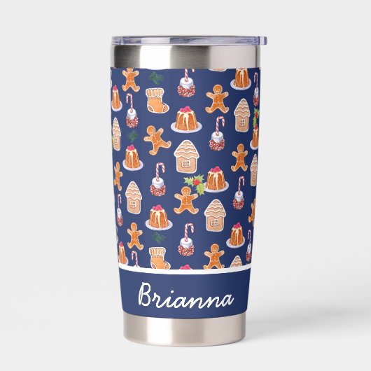 Kerstdesserts Tumbler gepersonaliseerd Geïsoleerde Drinkbeker (Links)