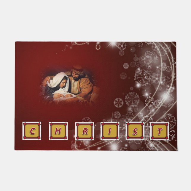 Kerstdeur Mat, Jezus Christus Deurmat (Voorkant)