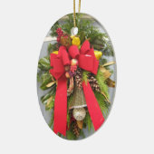 Kerstdeur Ovale versiering Keramisch Ornament (Links)