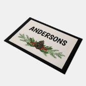 Kerstdeuromat met Pine Greenery Deurmat (Schuin)