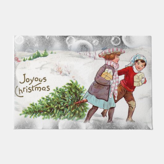 kerstdeuromte, deurmat (Voorkant)