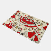 kerstdeuromte, deurmat (Schuin)