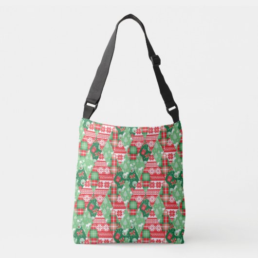 kerstdiamantcollage crossbody tas (Voorkant)