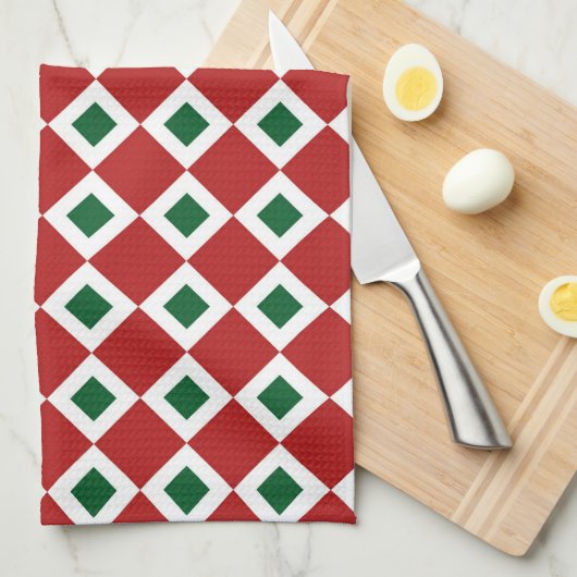 Kerstdiamantpatroon Theedoek (Quarter Fold)