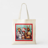 Kerstdieren 2 Canvas tas (Achterkant)