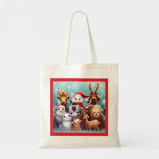 Kerstdieren 2 Canvas tas (Voorkant)
