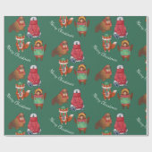 Kerstdieren Cadeaupapier (Vlak)