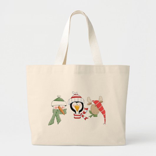 Kerstdieren Grote Tote Bag (Voorkant)