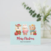 Kerstdieren in feestdagen Briefkaart (Staand voorkant)