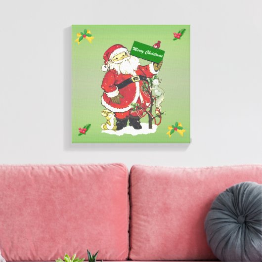  kerstdieren met kerst canvas afdruk (Insitu (Woonkamer))