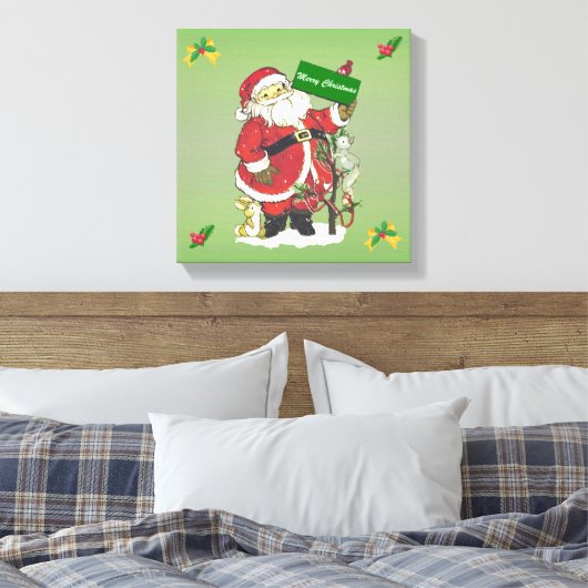 kerstdieren met kerst canvas afdruk (Insitu (Slaapkamer))