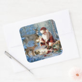  kerstdieren vierkante sticker (Envelop)