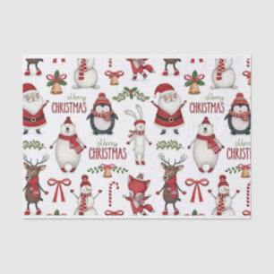 Kerstdierenpatroon Tissuepapier
