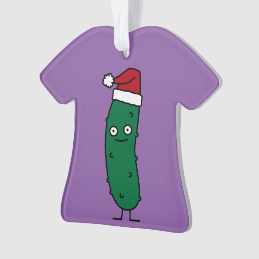 Kerstdill Pickle met een kersthat Ornament (voorkant)