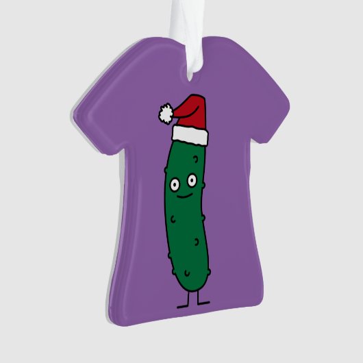 Kerstdill Pickle met een kersthat Ornament (voorkant)