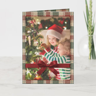 Kerstdinaten in Lint Verpakt Fotokaarten Kaart