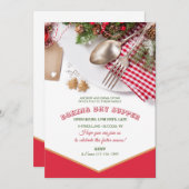 Kerstdiner Boxing Day Uitnodiging (Voorkant / Achterkant)