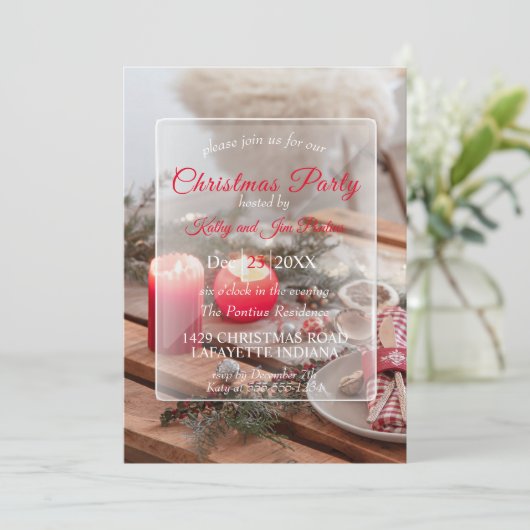 Kerstdiner/feestuitnodiging Kaart (Staand voorkant)