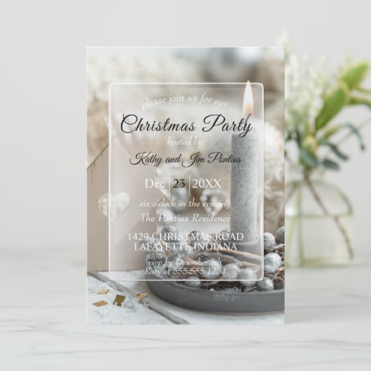 Kerstdiner/feestuitnodiging Kaart (Staand voorkant)