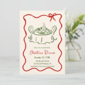 Kerstdiner grillige uitnodiging (Staand voorkant)