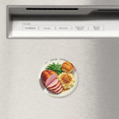 Kerstdiner, ham, geschulpte aardappelen magneet (Insitu (Vaatwasser))
