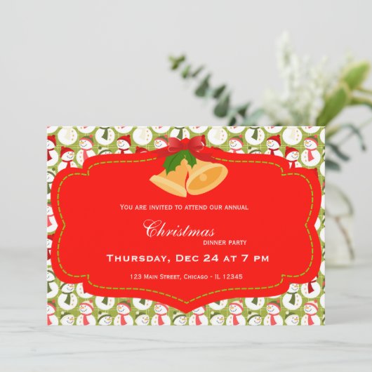 kerstdiner kaart (Staand voorkant)