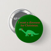 kerstdinosauerspeld ronde button 5,7 cm (Voorkant /achterkant)