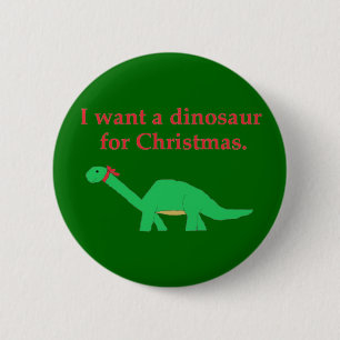 kerstdinosauerspeld ronde button 5,7 cm