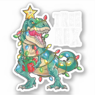 Kerstdinosaur-boom Rex Pajamas-Mannen Sticker