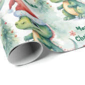 Kerstdinosaur Cadeaupapier (Rol Hoek)